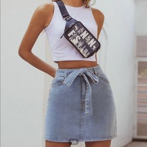 SHEIN self tie vintage skirt